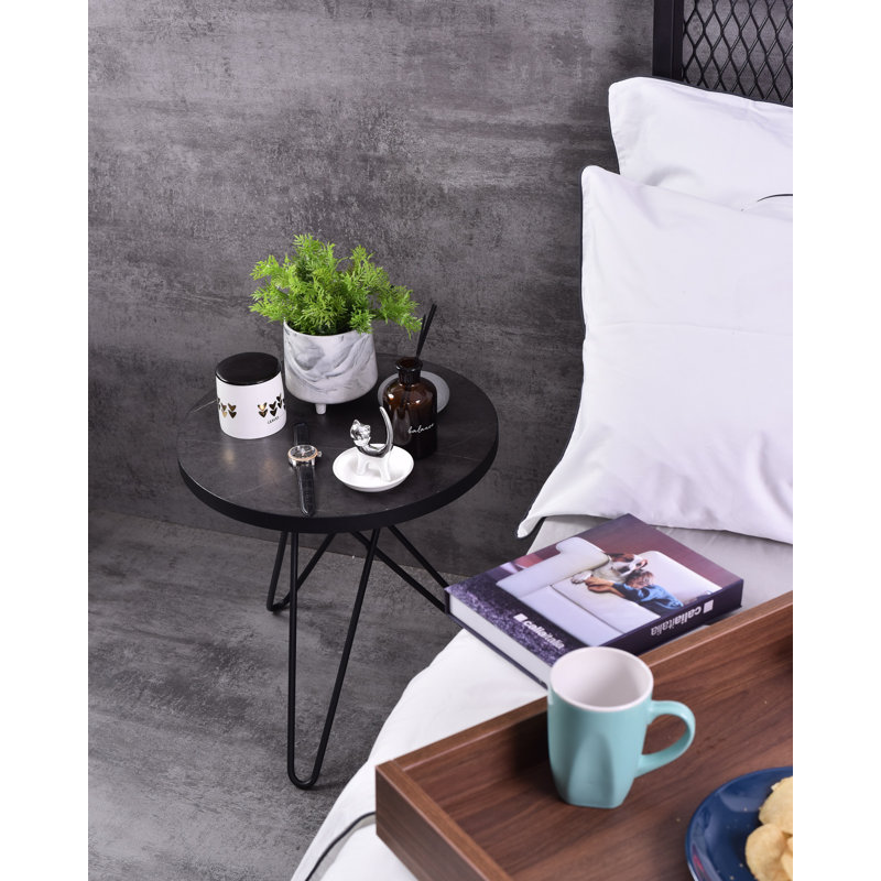 Prewitt 43 cm W Bedside Table, Grey