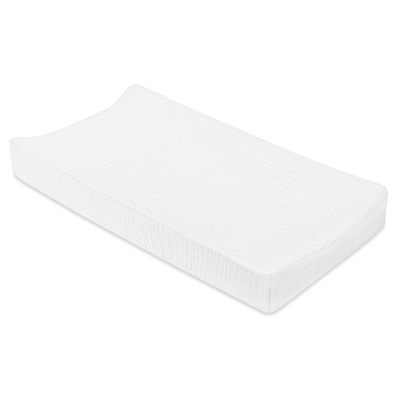 White Quilted Organic Cotton Muslin Changing Pad Cover