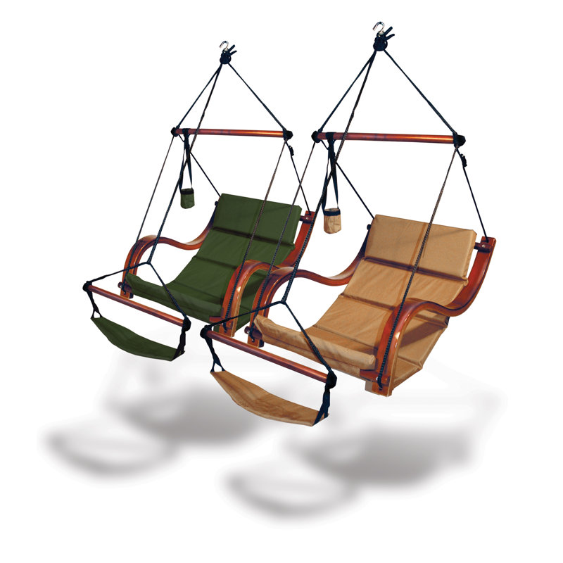 Chaise hamac en polyester Nagehan, Vert forêt