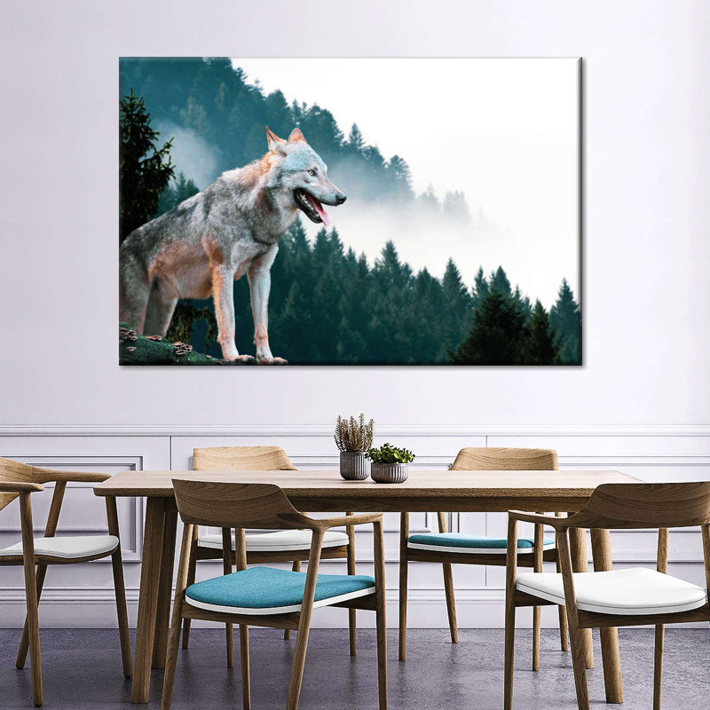 " Mountain Wolf " by Michael A, 8" H x 12" W x 1" D