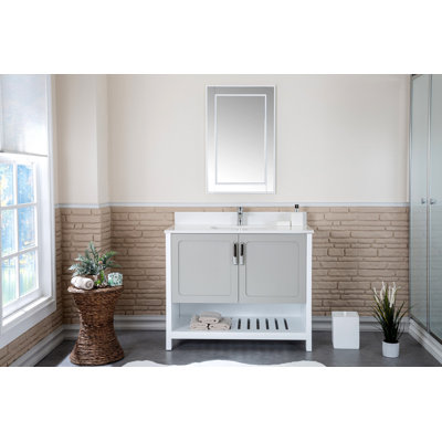 Ensemble de meuble-lavabo simple 41,3 po avec miroir Chasetin
