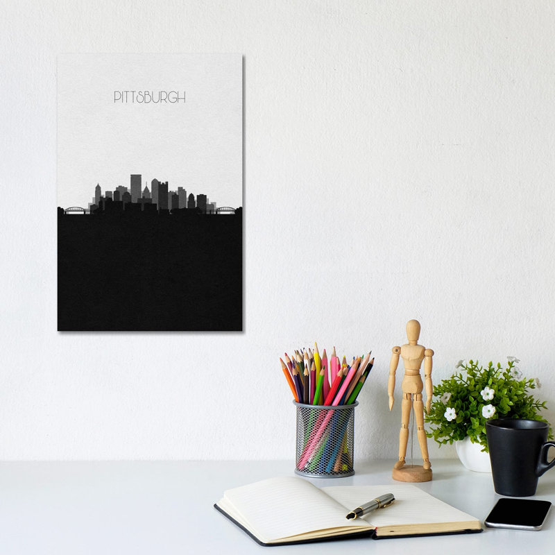 Pittsburgh Skyline 1 Piece Wrapped Canvas Wall Art, 20.32 cm H x 30.48 cm W