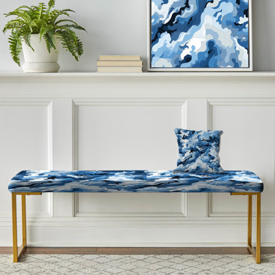 Banc rembourré camouflage arctique or Camo Bliss