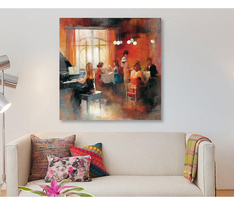« rendez-vous i », reproduction d’art sur toile, H 18 po x l 18 po x P 1,5 po, Toile tendue, Pas de tapis