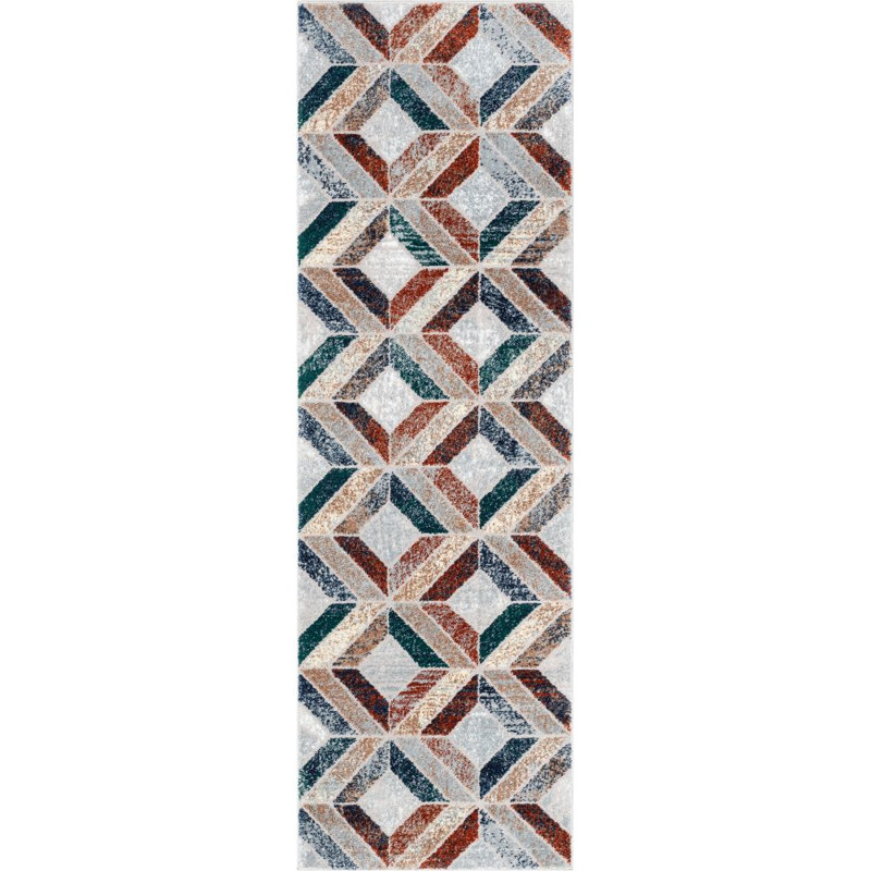 Leona Geometric Synthetic Area Rug, Runner 67 x 220cm