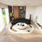 Black semi-circular curved corner sofa-106295169-106295168