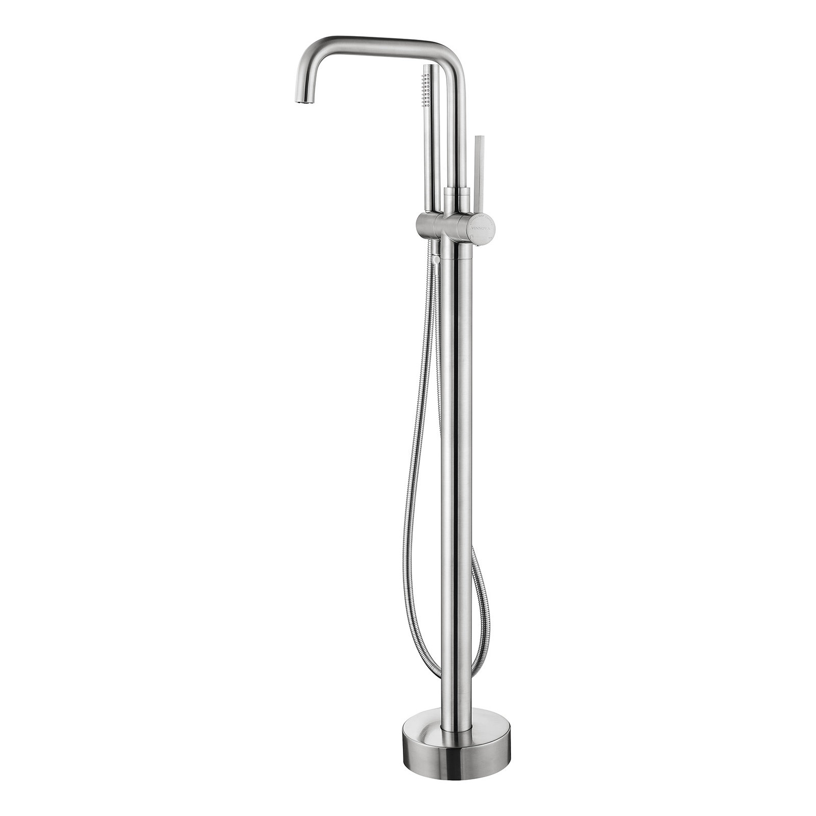 Delara Bathroom Freestanding Tub Filler with Diverter, Brushed Nickel