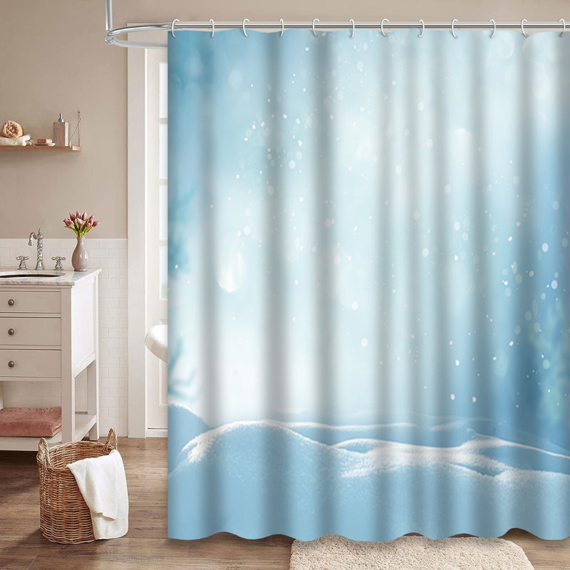 Rideau de douche Blue Christmas, L 72 po x l 84 po