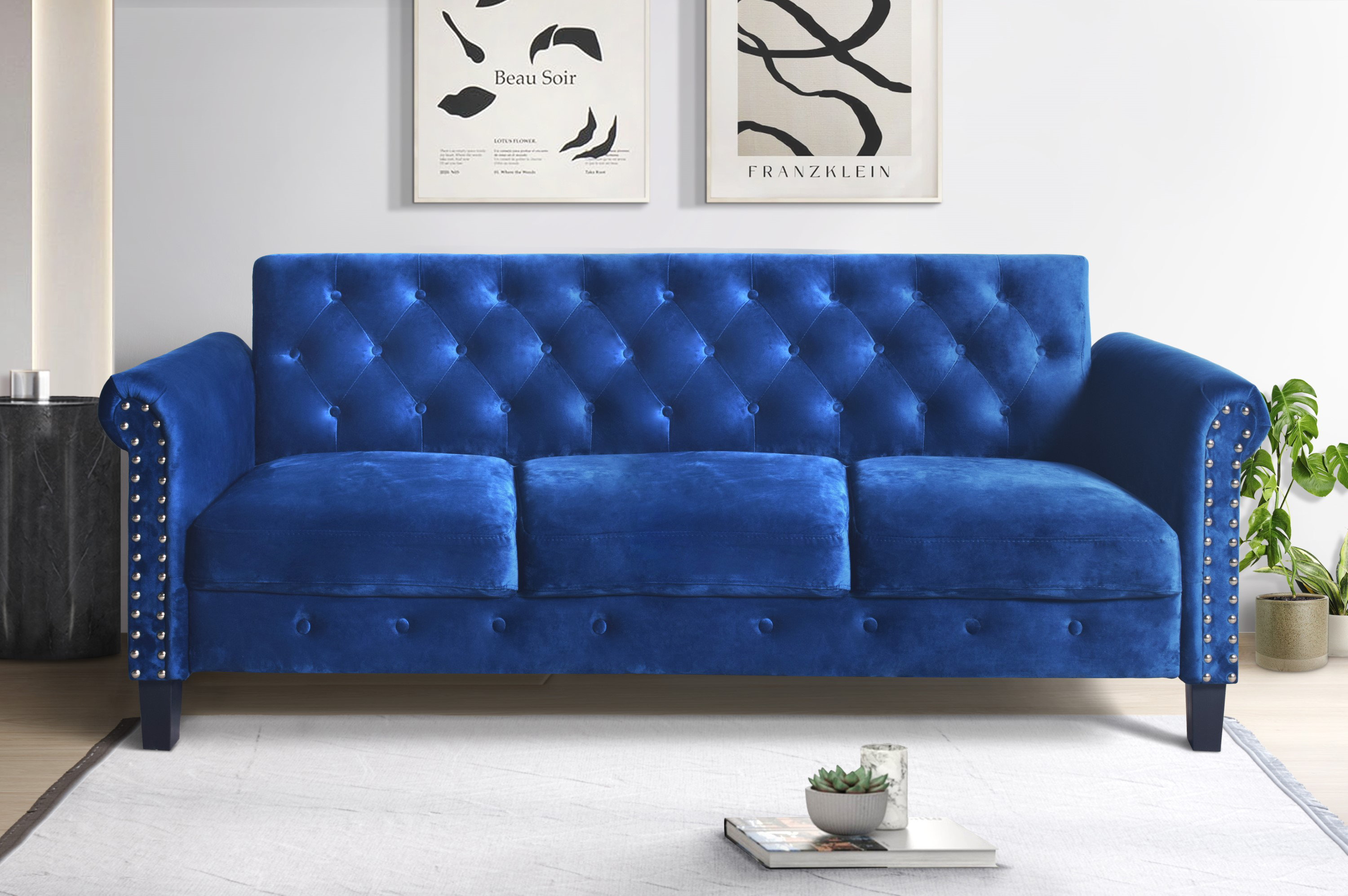 Willa Arlo™ Interiors Luevano Casper Velvet Rolled Arm Sofa & Reviews | Wayfair
