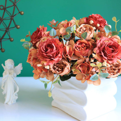 Magnifique bouquet de fleurs artificielles en soie artificielle pour la Saint-Valentin