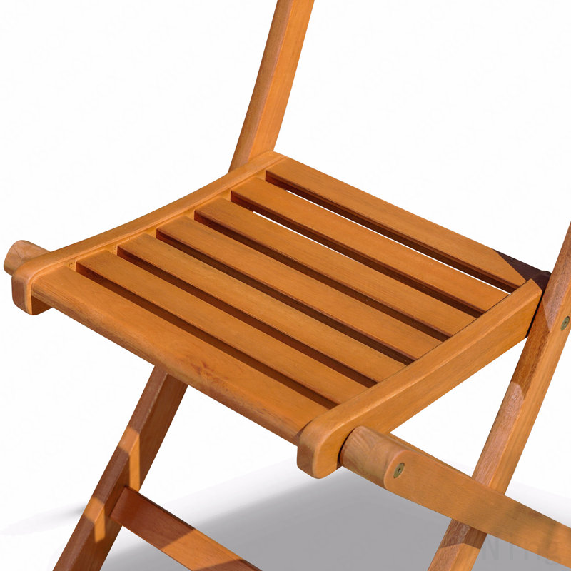 3-Piece Eucalyptus Bistro Set, Square, Natural Oil, Brown
