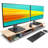 Large Dual Monitor Stand Riser, Solid Wood Desk Shelf With Eco Cork Legs For Laptop Computer/TV/PC/Printers, Perfect Desktop Stands Organizer With Underneath Storage For Office Accessories