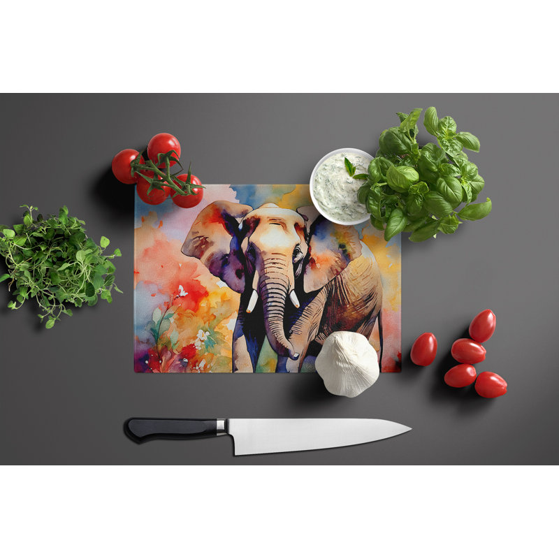Elephant Glass Cutting Board Large