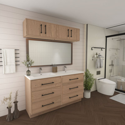 Victoria 48'' Freestanding Vanity with Reinforced Acrylic Sink + Top Cabinet