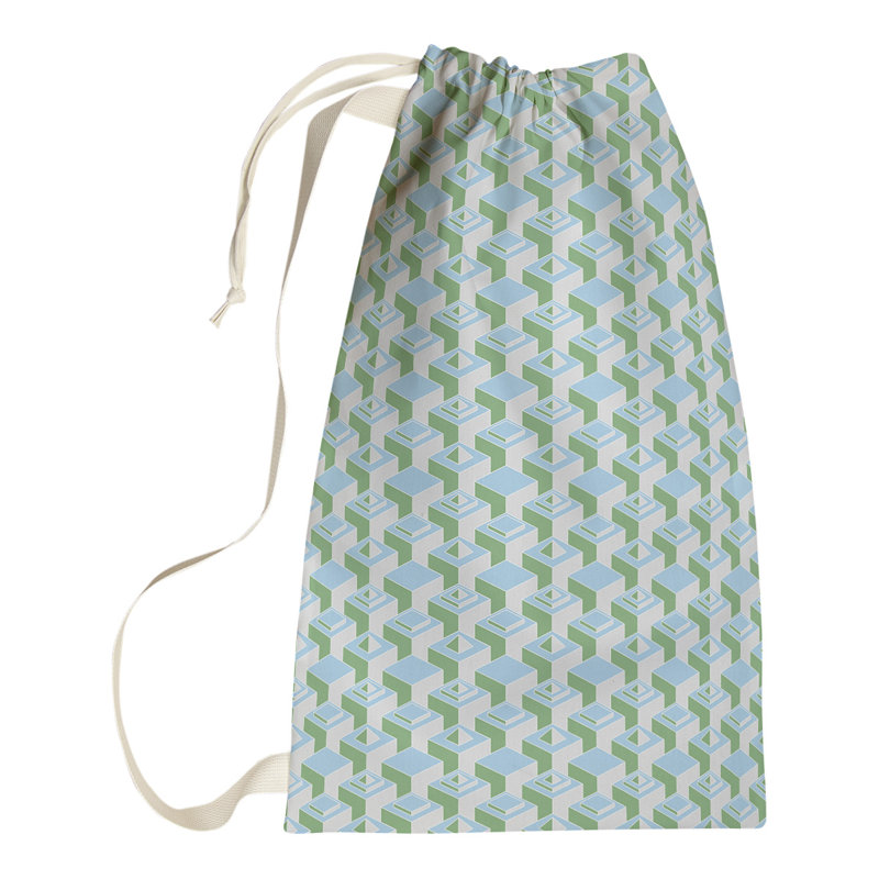 Jordao Laundry Hamper with Handles, 36" H x 28" W x 1.5" D, Teal/Green