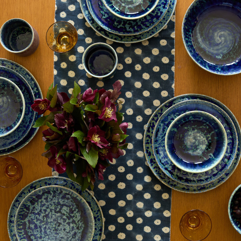 Hanami Stoneware Serving Bowl, Blue