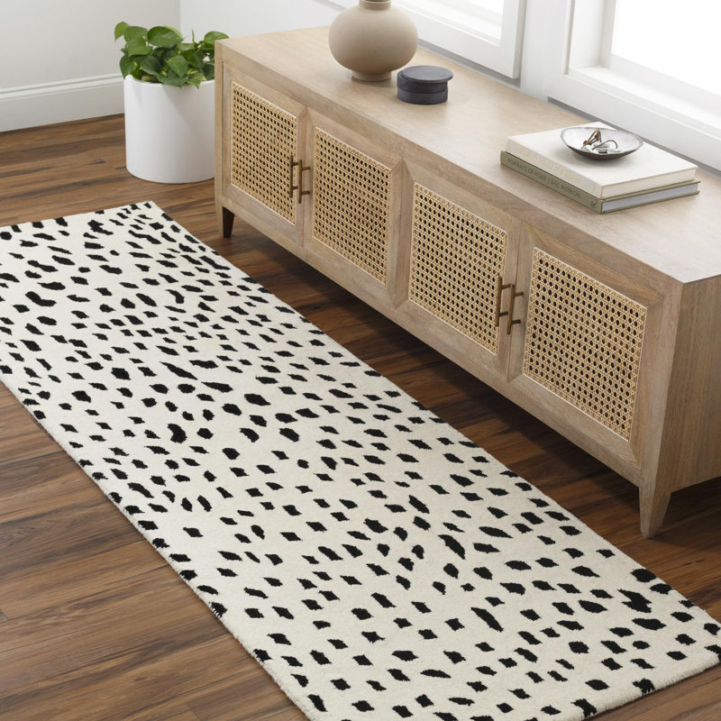 Tapis en laine fait à la main Bauwine, Tapis de couloir 2 pi 6 po x 8 pi