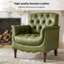 Fauteuil en cuir véritable capitonné Annja-121845630