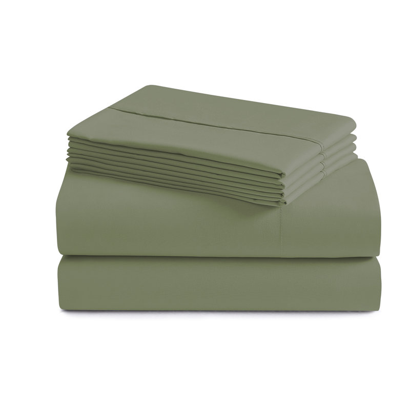 Luxurious Soft Microfiber Sheet Set with Bonus Pillowcases, Sage, Queen Sheet Set with 4 Pillowcases