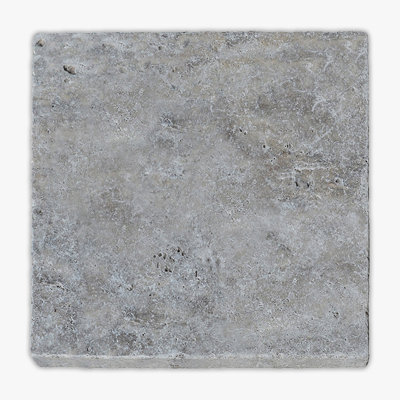 Silver Tumbled 16x16 Travertine Paver