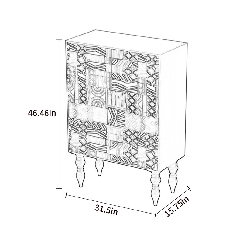Modern Five Drawer Storage Accent  Chest
