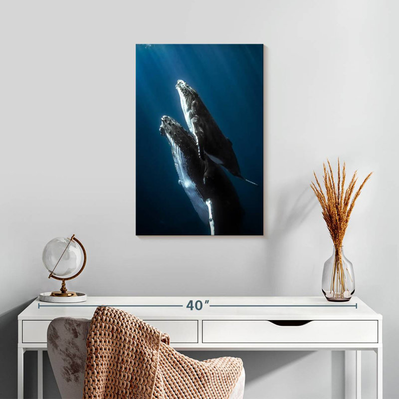 Brampt Humpback Whale And Its Calf, 24" H x 16" W