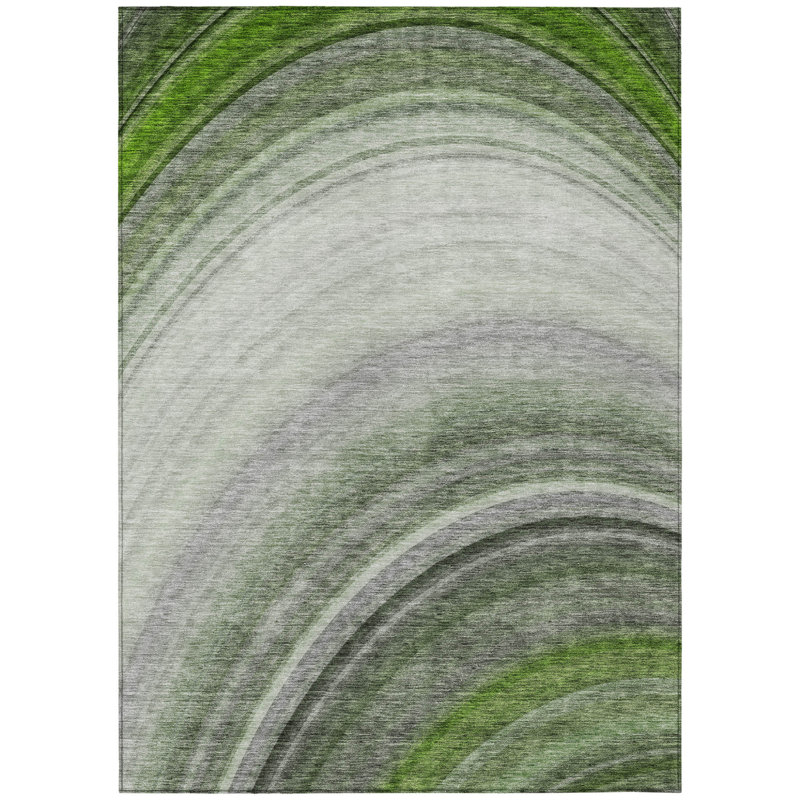 Tapis vert lavande 10 'x 14' vert artichaut abstrait et vert émeraude