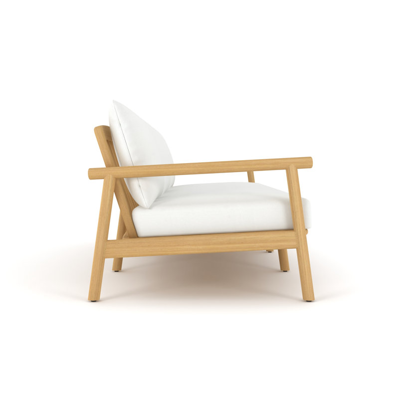 Canapé 86,6 po en teck de qualité supérieure avec coussins Sunbelievable ™, entièrement assemblé (sable ivoire)