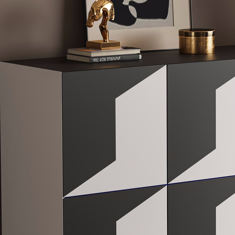 Buffet noir et blanc Creative Design, 32.68" H x 47.24" W x 15.75" D