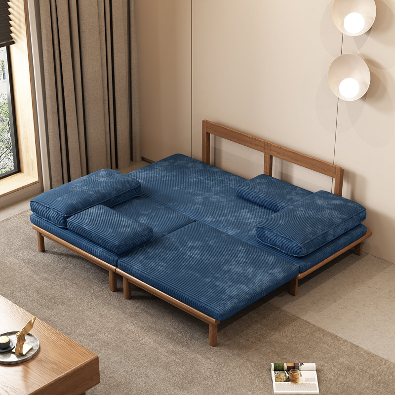 Sofa Bed, Blue Corduroy