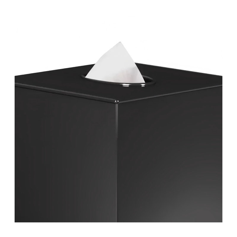 Couvercle de boîte à mouchoirs en acier inoxydable noir nickel pour boîtes standard