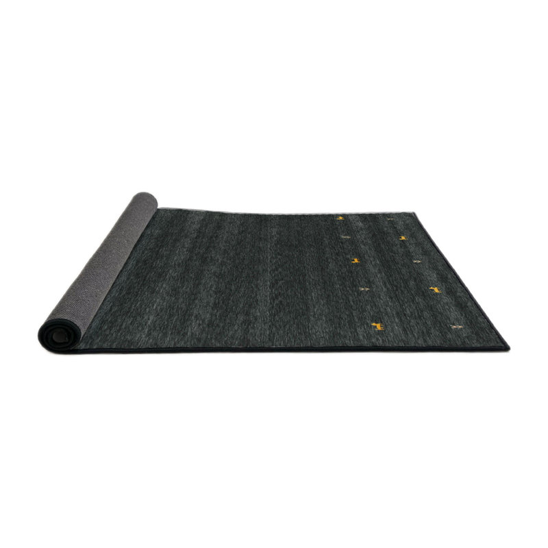 Tapis de zone vert foncé contemporain, Rond 5 pi