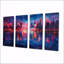 Ensemble de salon avec art mural rose et bleu Neon Nights Casinos II-324145021