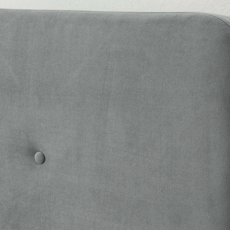 Upholstered Platform Bed, Gray, Twin