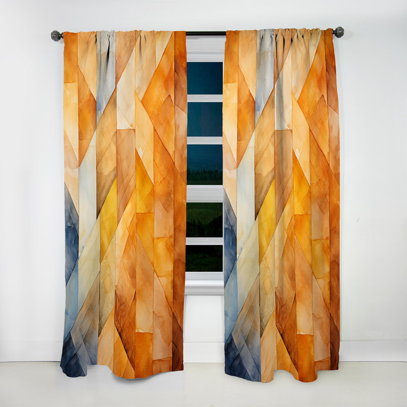 Duckett Topaz Tessellation I - Modern Velvet Curtain - Room Darkening - 1 Panel, 52" W x 120" L