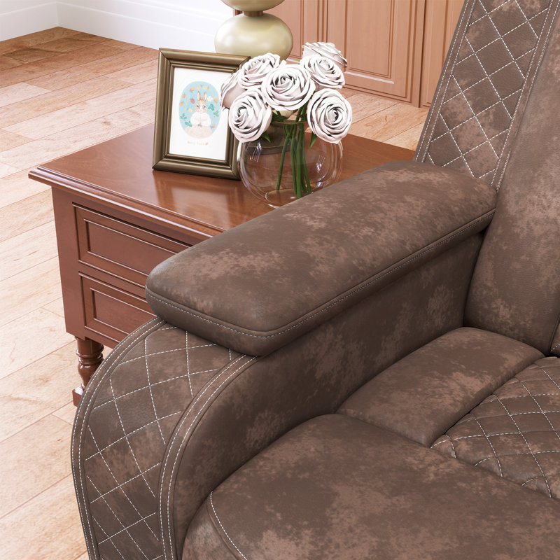 Causeuse inclinable 86,22 po Wdie, Brun