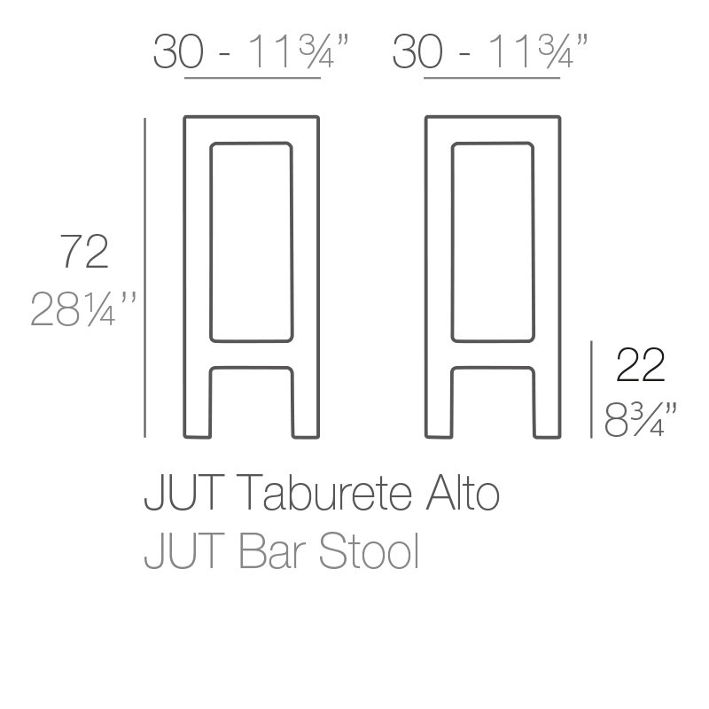 Jut 28.25" Patio Bar Stool, Black