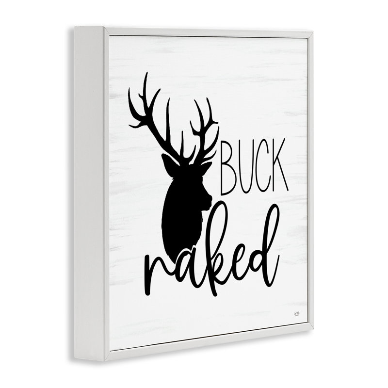 Giclée encadrée Buck Buck nue, design par Lux + Me Designs, H 12 po x l 12 po, Giclée encadrée blanc bord de mer