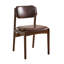 Ensemble de bureau en bois massif et chaise rembourrée en similicuir, bureau en noyer de 120 cm avec tiroir et chaise de salle à manger ergonomique sans accoudoirs, ensemble table et siège pour bureau à domicile