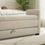 Banc de rangement moderne rembourré, lit de jour capitonné en tissu avec double espace de rangement-1877735855