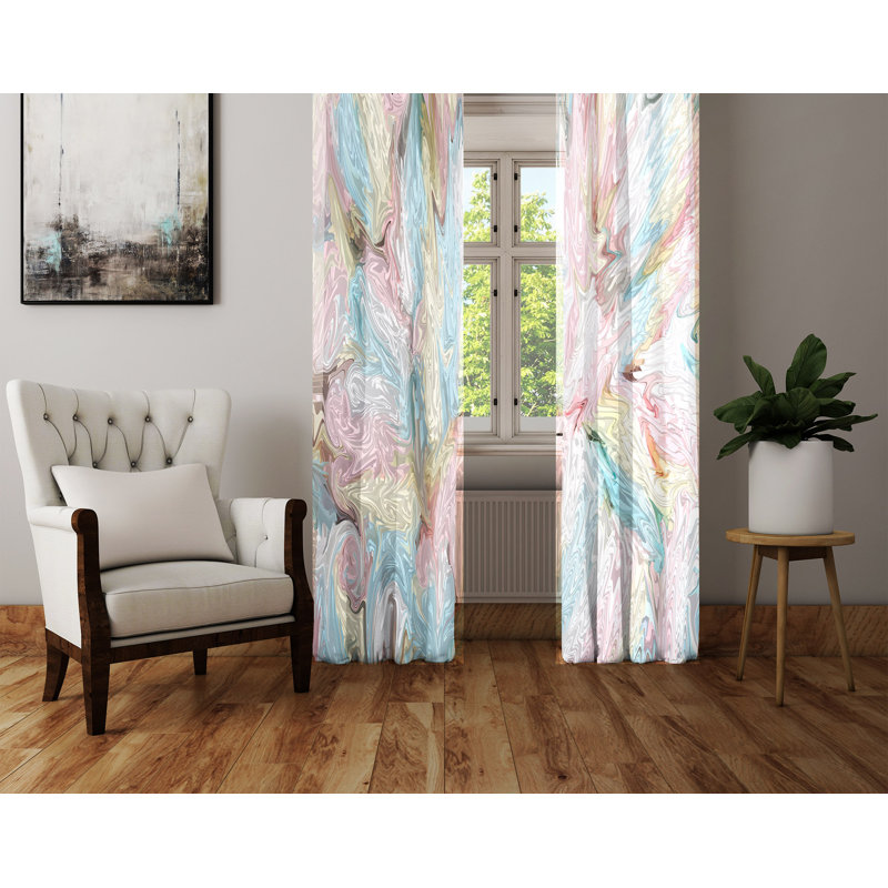 Paire de rideaux semi-transparents Swirl, L 40 po x L 82 po