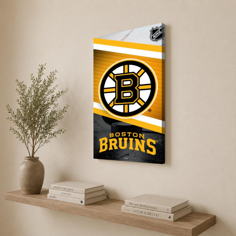 Décoration murale des Bruins de Boston (LNH), H 36 po x l 24 po, Toile tendue, Does Not Apply