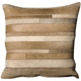 Embroidered Leather/Suede Throw Pillow
