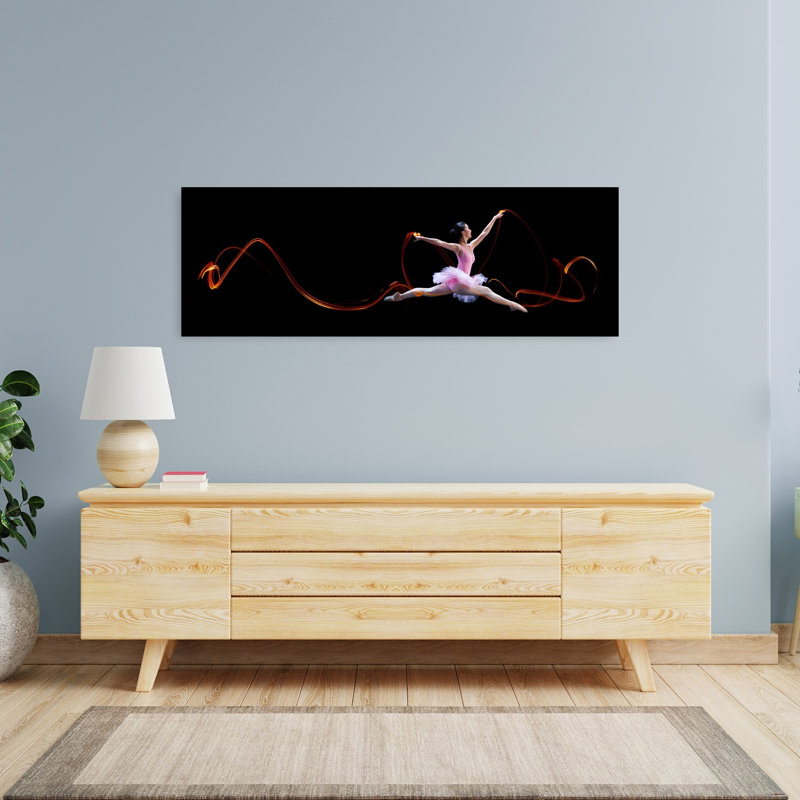 Ballerina Light Leap by Angela Muliani Hartojo - Wrapped Canvas Panoramic Print, 40.64 cm H x 121.92 cm W