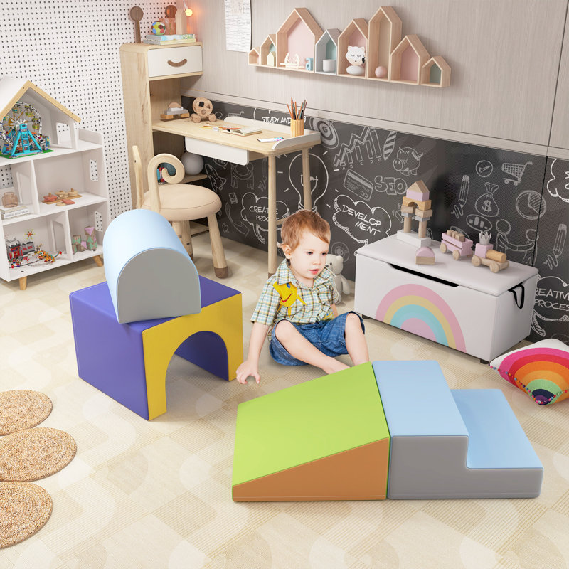 Ensemble de jeu en mousse Qabo pour enfants et tout-petits, facile à nettoyer 4 pièces pour enfants