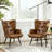 Nalupatio Faux Leather Wingback Chair Mid-century Armchair, PU Leather Upholstered Tufted Button Chairs, Living Room Reading Wingback Armchair, Side Chair for Living Room Bedroom, Brown-416673640