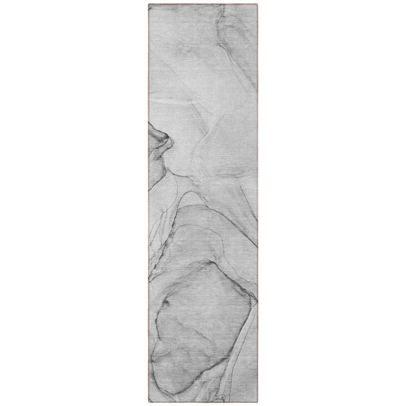 Tapis de couloir d'extérieur 8 po gris