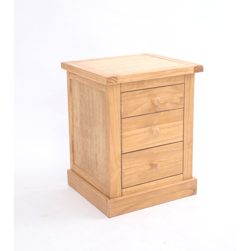 Christie 45cm W Plywood / Laminate Board Bedside Table, Light Wood