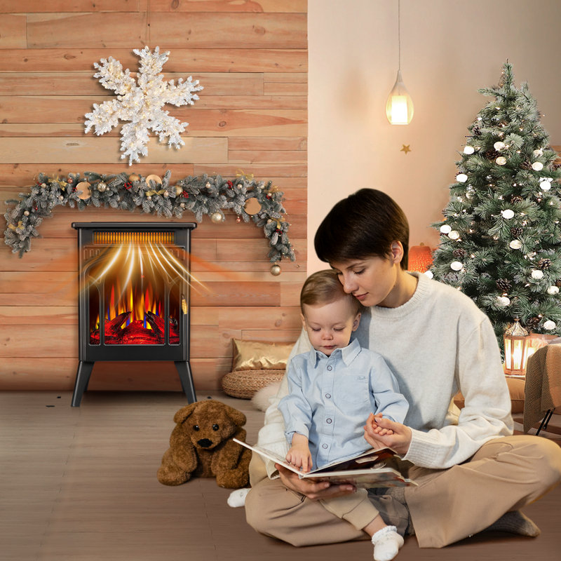  Electric Fireplace Stove Heater With Electronic Temperature Control