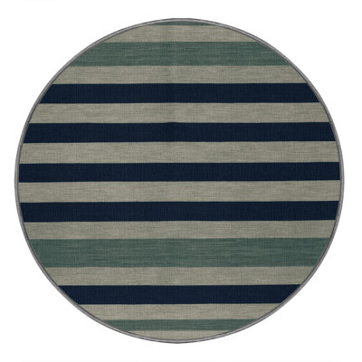Machine Washable Horizontal Stripes Brown Area Rug